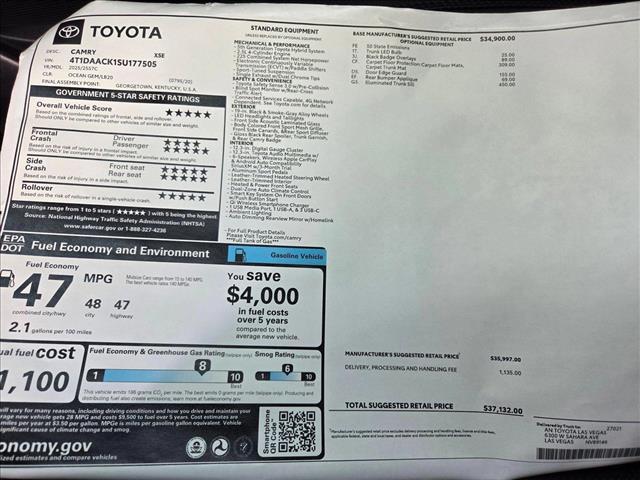 new 2025 Toyota Camry car, priced at $36,912