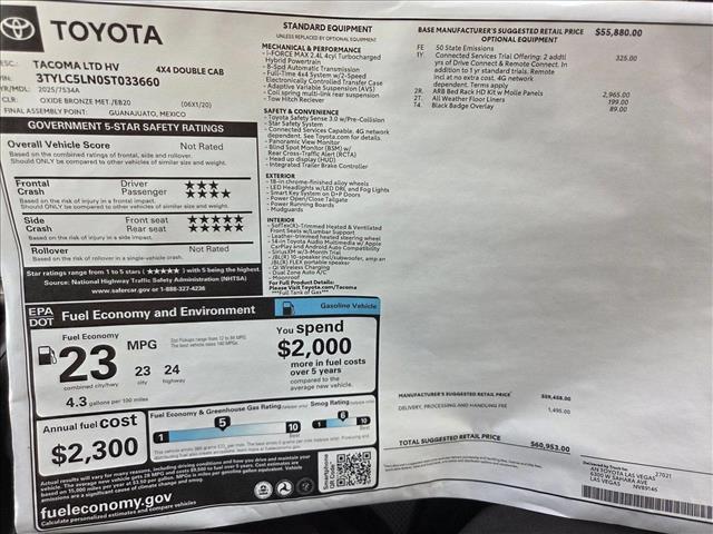 new 2025 Toyota Tacoma car, priced at $59,899