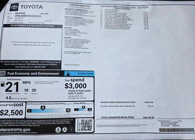 new 2025 Toyota 4Runner car, priced at $48,136