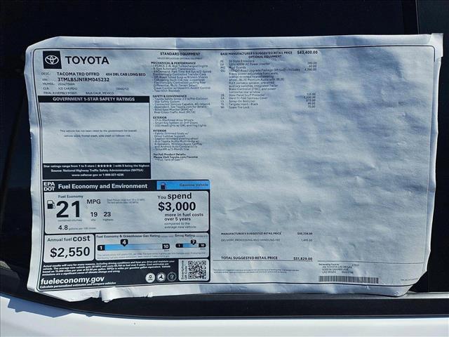 new 2024 Toyota Tacoma car, priced at $50,310