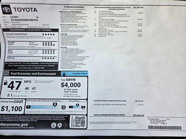 new 2025 Toyota Camry car, priced at $35,248