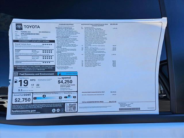 new 2025 Toyota Tundra car, priced at $62,727