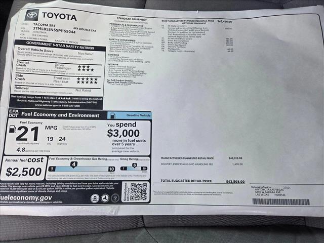 new 2025 Toyota Tacoma car, priced at $43,259