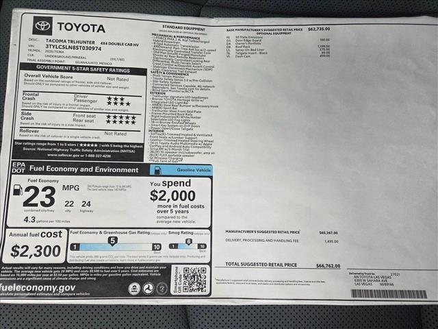 new 2025 Toyota Tacoma Hybrid car, priced at $66,762