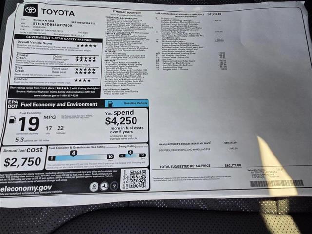 new 2025 Toyota Tundra car, priced at $61,374