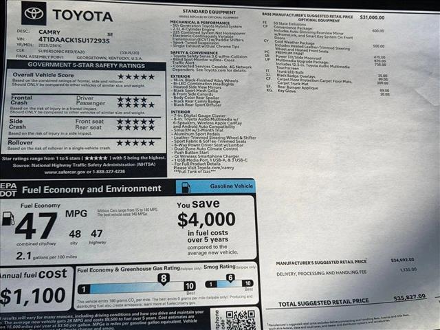 new 2025 Toyota Camry car, priced at $35,578