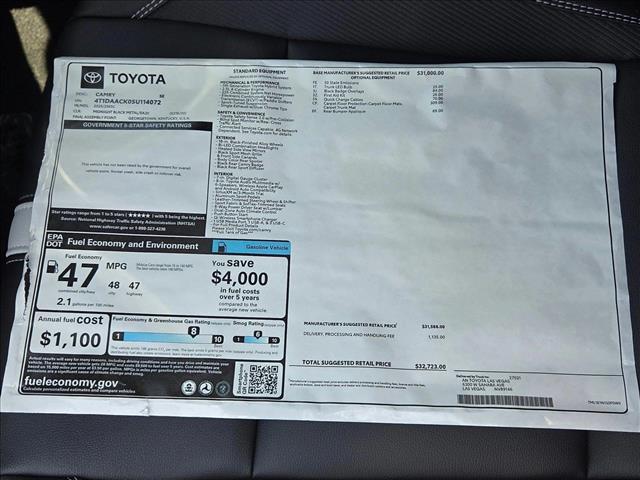 new 2025 Toyota Camry car, priced at $32,723