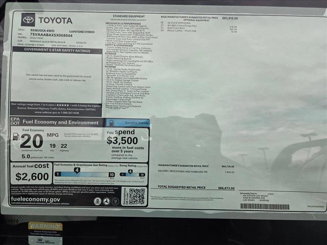 new 2025 Toyota Sequoia car, priced at $86,673