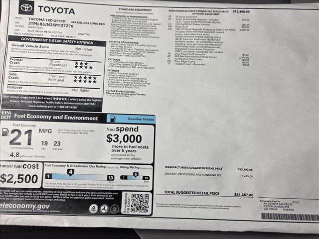 new 2025 Toyota Tacoma car, priced at $53,610