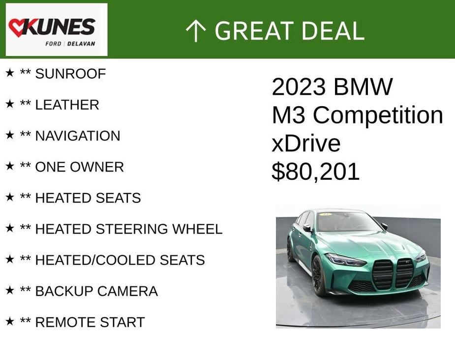 used 2023 BMW M3 car, priced at $80,201