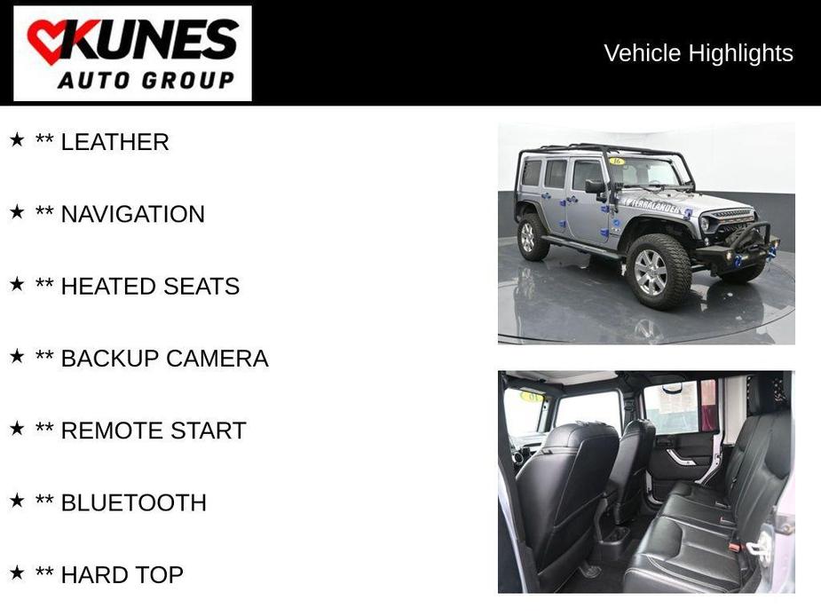 used 2016 Jeep Wrangler Unlimited car, priced at $19,979