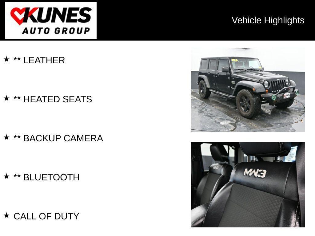 used 2012 Jeep Wrangler Unlimited car, priced at $16,076