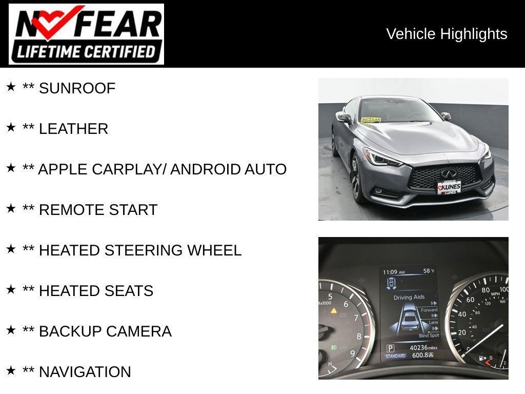 used 2022 INFINITI Q60 car, priced at $45,645