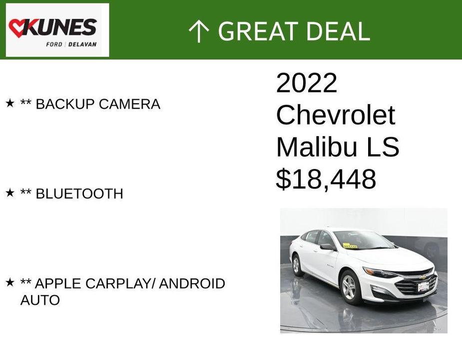 used 2022 Chevrolet Malibu car, priced at $18,448