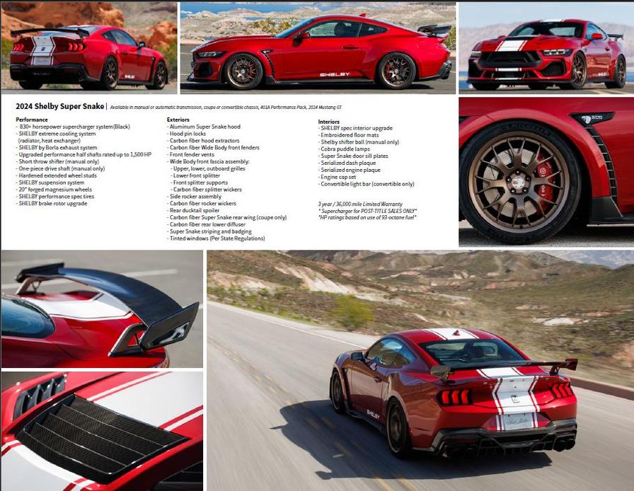 new 2024 Ford Mustang car, priced at $168,995