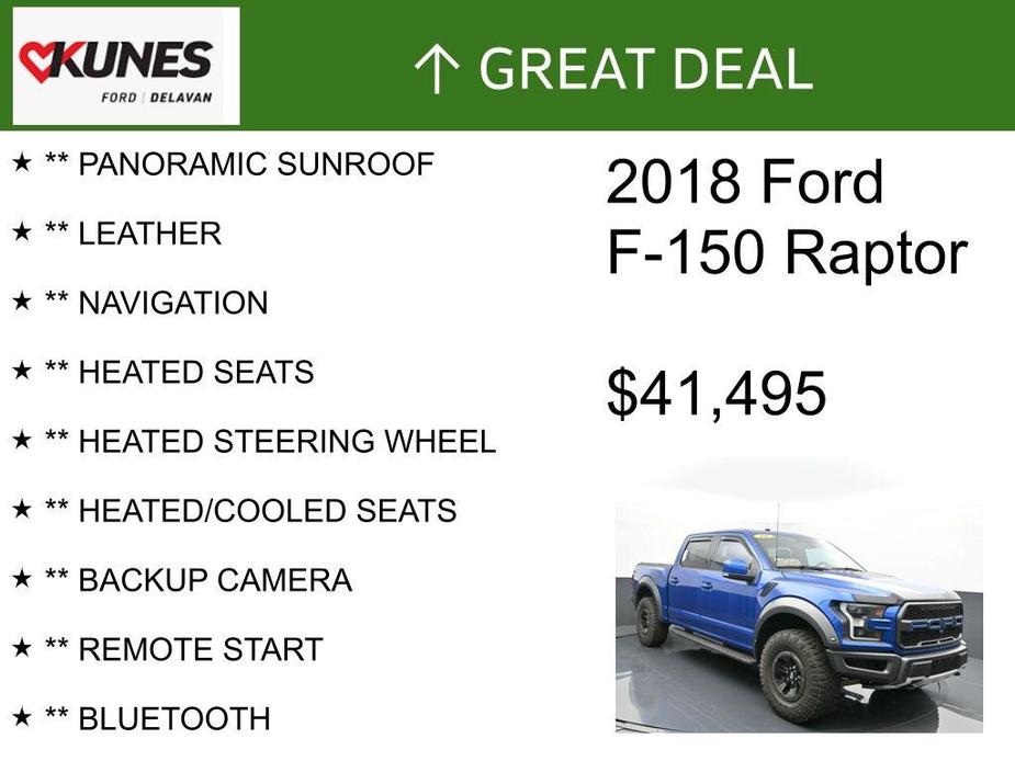 used 2018 Ford F-150 car, priced at $41,495