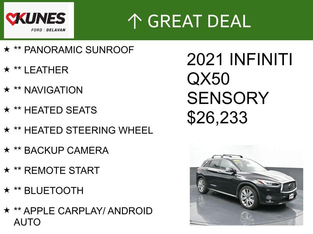 used 2021 INFINITI QX50 car, priced at $26,233