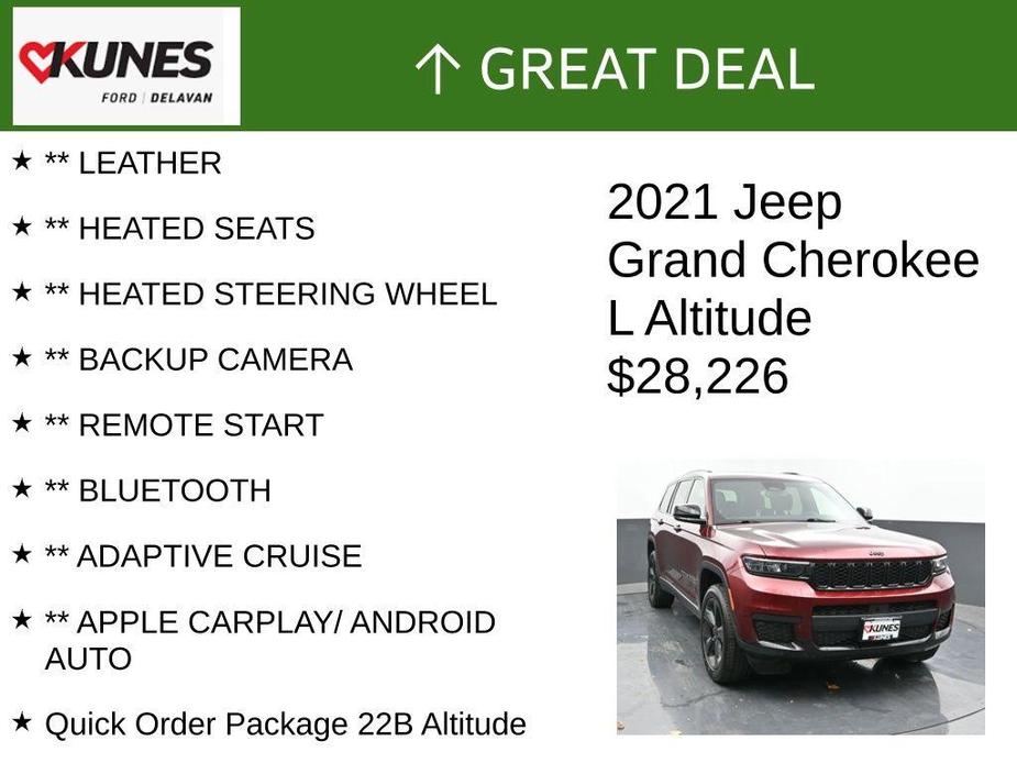 used 2021 Jeep Grand Cherokee L car, priced at $28,226