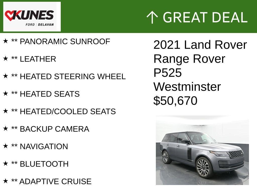 used 2021 Land Rover Range Rover car, priced at $50,670