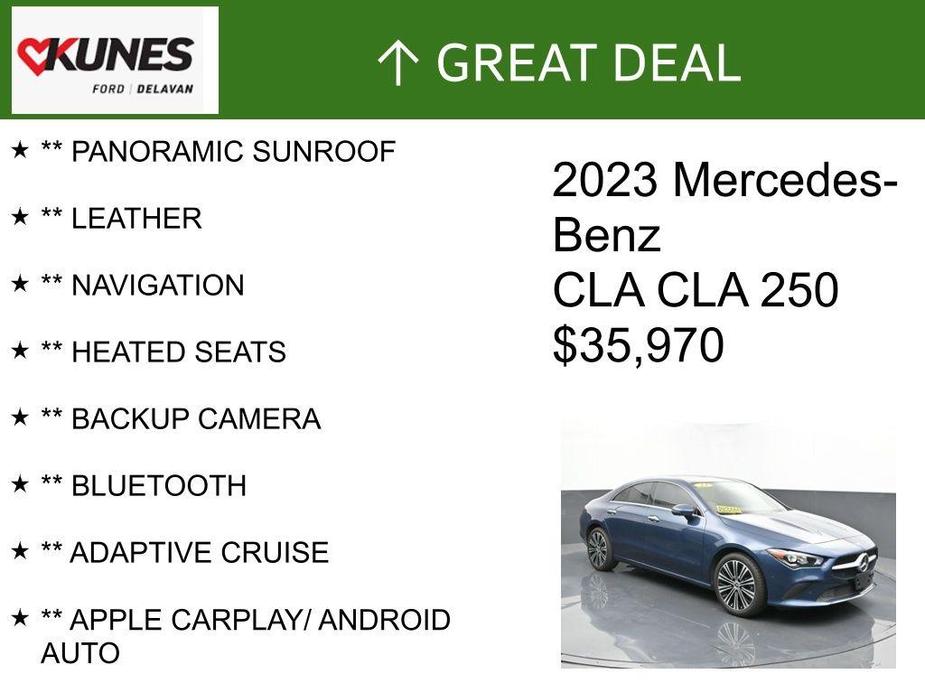 used 2023 Mercedes-Benz CLA 250 car, priced at $35,970