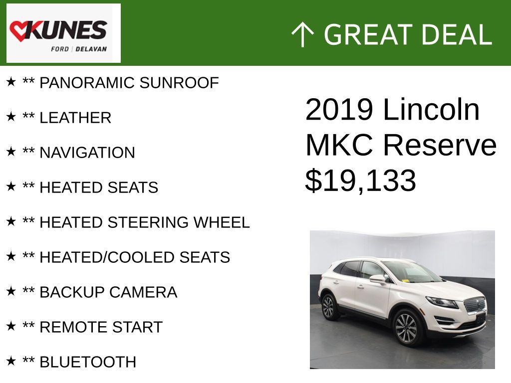 used 2019 Lincoln MKC car, priced at $19,133