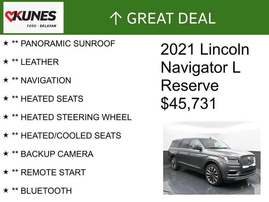 used 2021 Lincoln Navigator L car, priced at $45,731