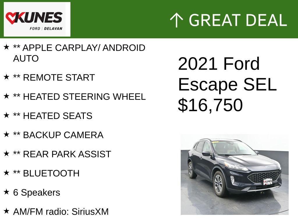 used 2021 Ford Escape car, priced at $16,995