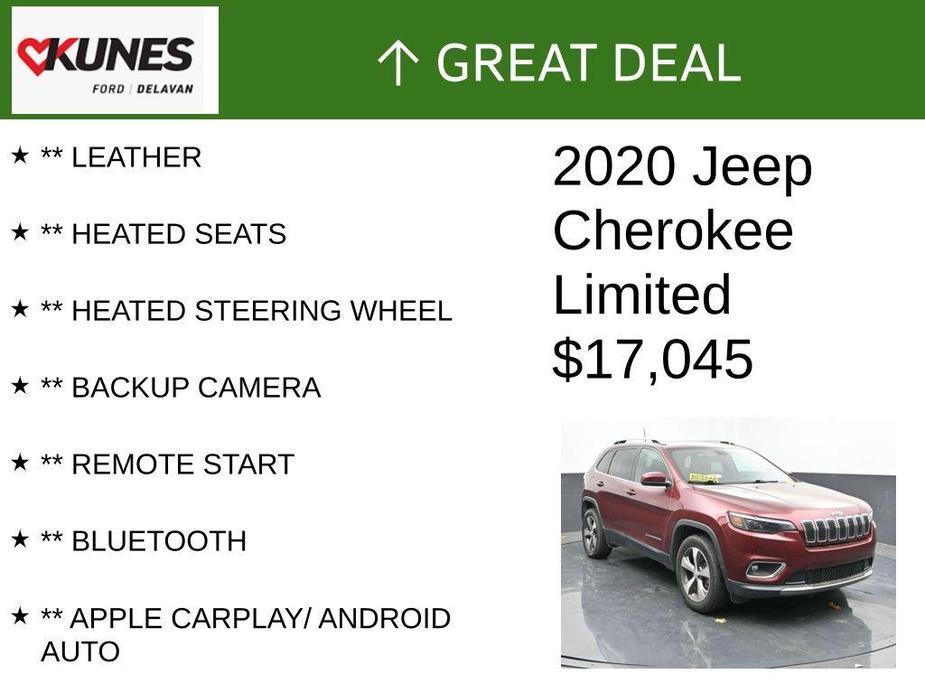 used 2020 Jeep Cherokee car, priced at $17,045