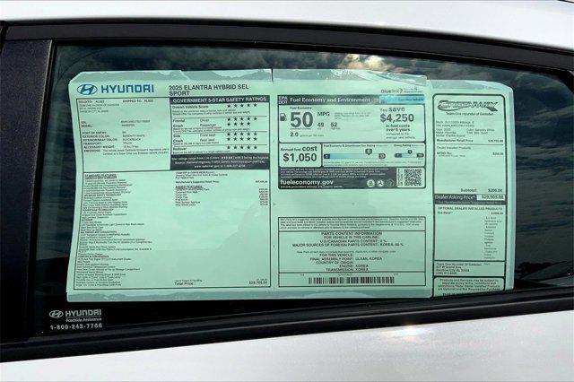 new 2025 Hyundai ELANTRA HEV car, priced at $27,205