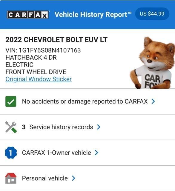 used 2022 Chevrolet Bolt EUV car, priced at $22,974