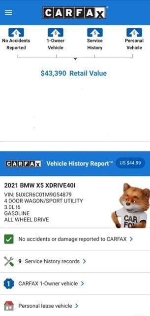 used 2021 BMW X5 car, priced at $40,974