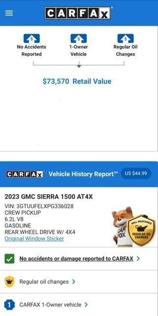 used 2023 GMC Sierra 1500 car, priced at $68,974