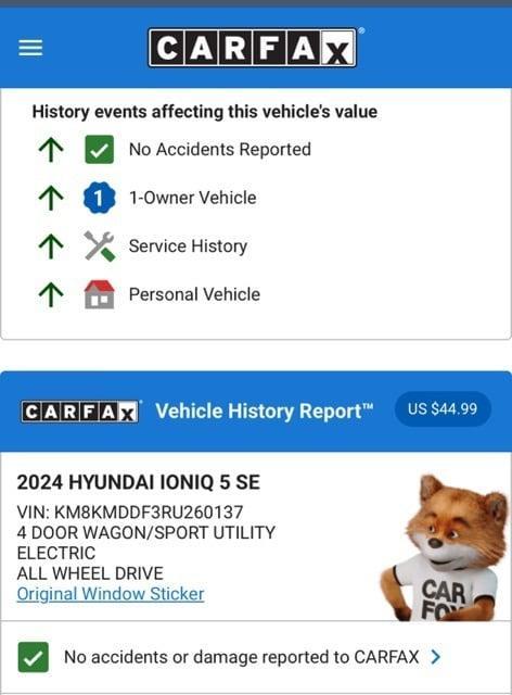 used 2024 Hyundai IONIQ 5 car, priced at $25,974