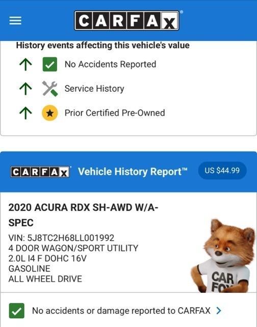 used 2020 Acura RDX car, priced at $24,974