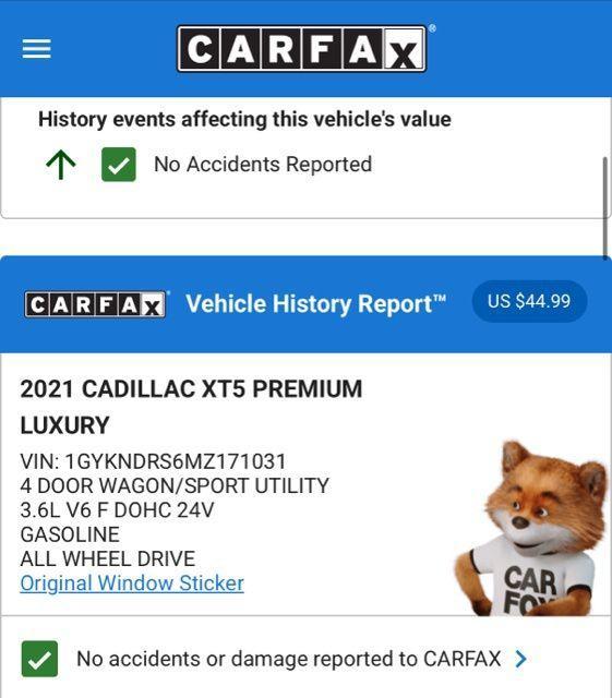used 2021 Cadillac XT5 car, priced at $30,574