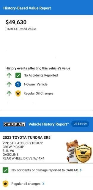 used 2023 Toyota Tundra car, priced at $48,894