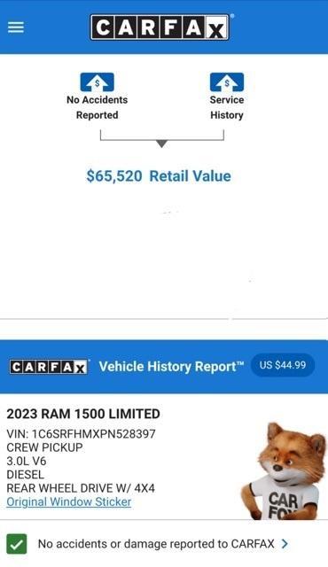 used 2023 Ram 1500 car, priced at $61,974
