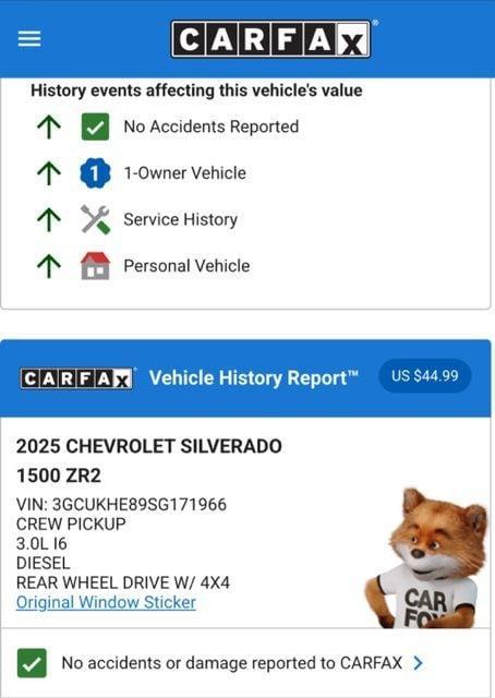 used 2025 Chevrolet Silverado 1500 car, priced at $64,944