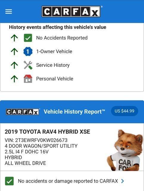 used 2019 Toyota RAV4 Hybrid car, priced at $26,754