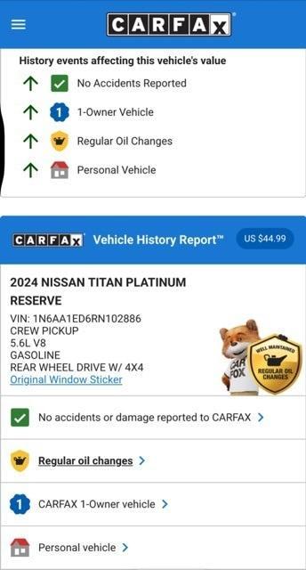 used 2024 Nissan Titan car, priced at $51,974