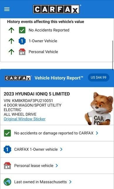 used 2023 Hyundai IONIQ 5 car, priced at $33,547