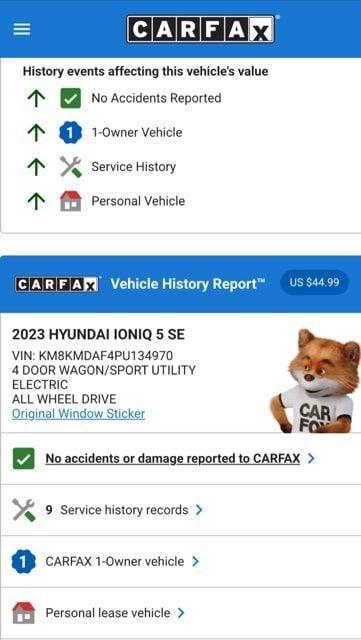 used 2023 Hyundai IONIQ 5 car, priced at $23,574