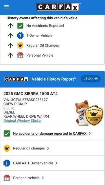 used 2025 GMC Sierra 1500 car, priced at $62,974