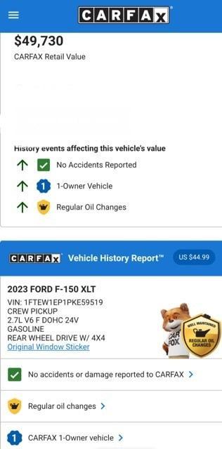 used 2023 Ford F-150 car, priced at $43,974