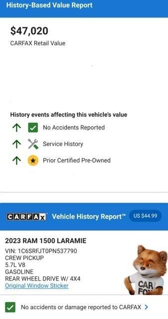 used 2023 Ram 1500 car, priced at $46,974