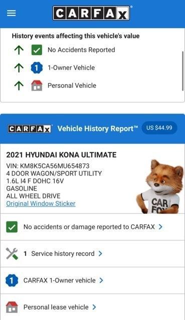 used 2021 Hyundai Kona car, priced at $20,794