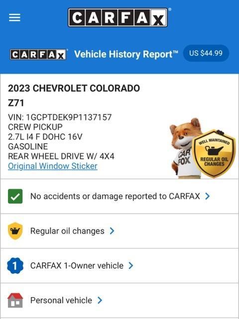 used 2023 Chevrolet Colorado car, priced at $38,574