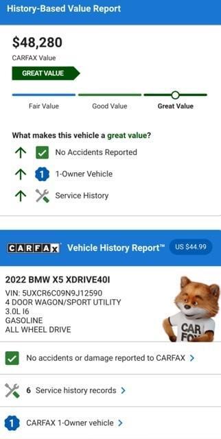 used 2022 BMW X5 car, priced at $44,974