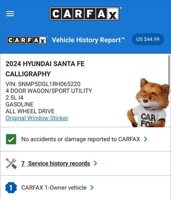 used 2024 Hyundai Santa Fe car, priced at $38,974