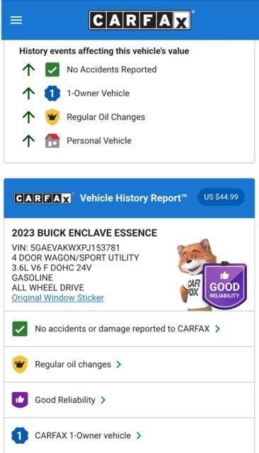 used 2023 Buick Enclave car, priced at $30,974